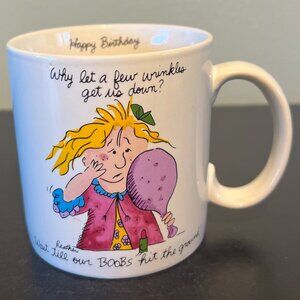 Vintage Applause HAPPY BIRTHDAY Woman Aging Gracefully Funny Mug ~ Heather Harms